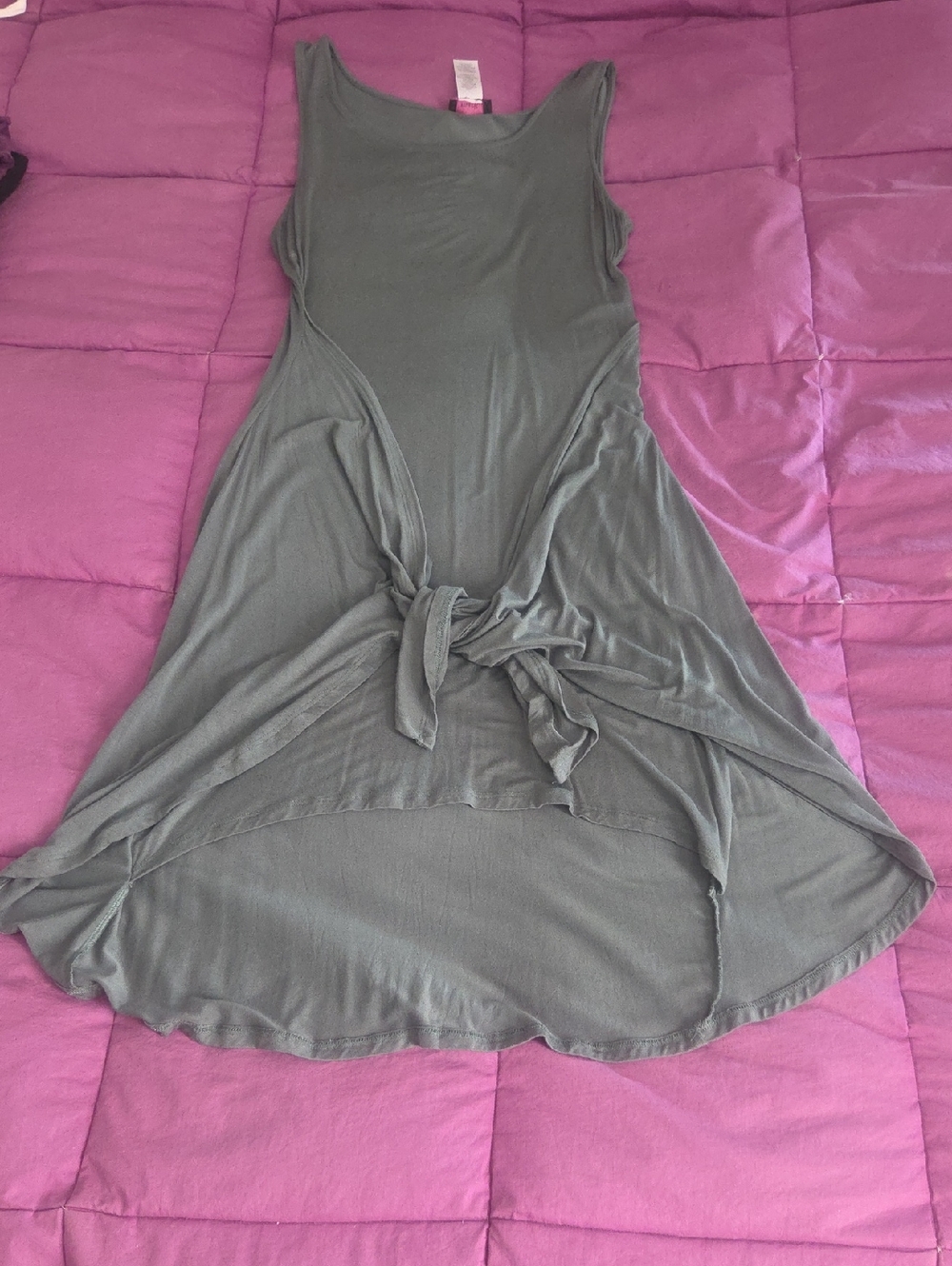 Mark By Avon Olive Green Tie-Front High-Low Lightweight Tank Dress Size Small